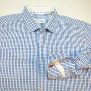 ROBERT GRAHAM Blue BUTTON UP LONG SLEEVE DRESS SHIRT Sz Men L